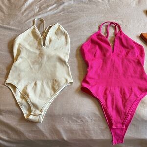Chic Bodysuit shapewear bundle - Cream, Pink, and autumn orange